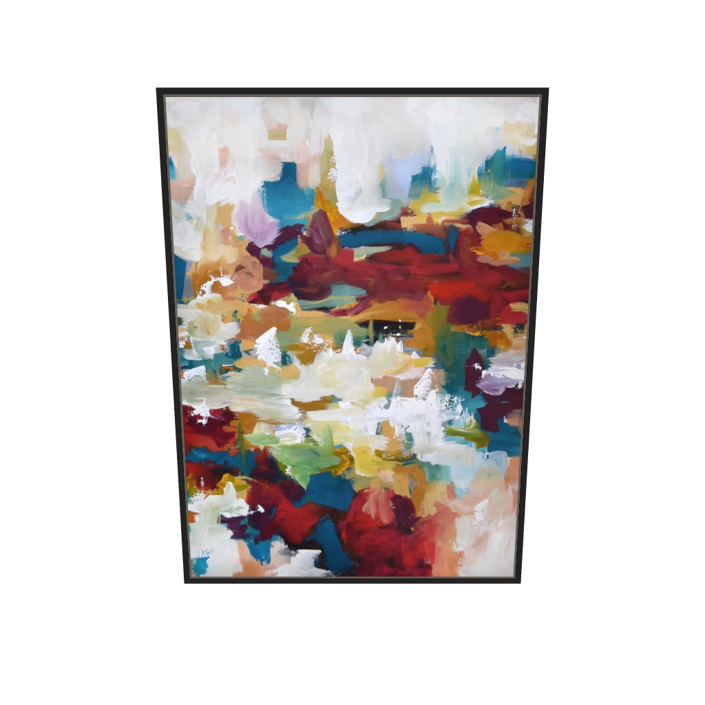 [ah-ar-v1:34c900879fad43aeffe8070f] Abstract 412 Canvas Art — 70 x 100 cm, black frame (AR scale)