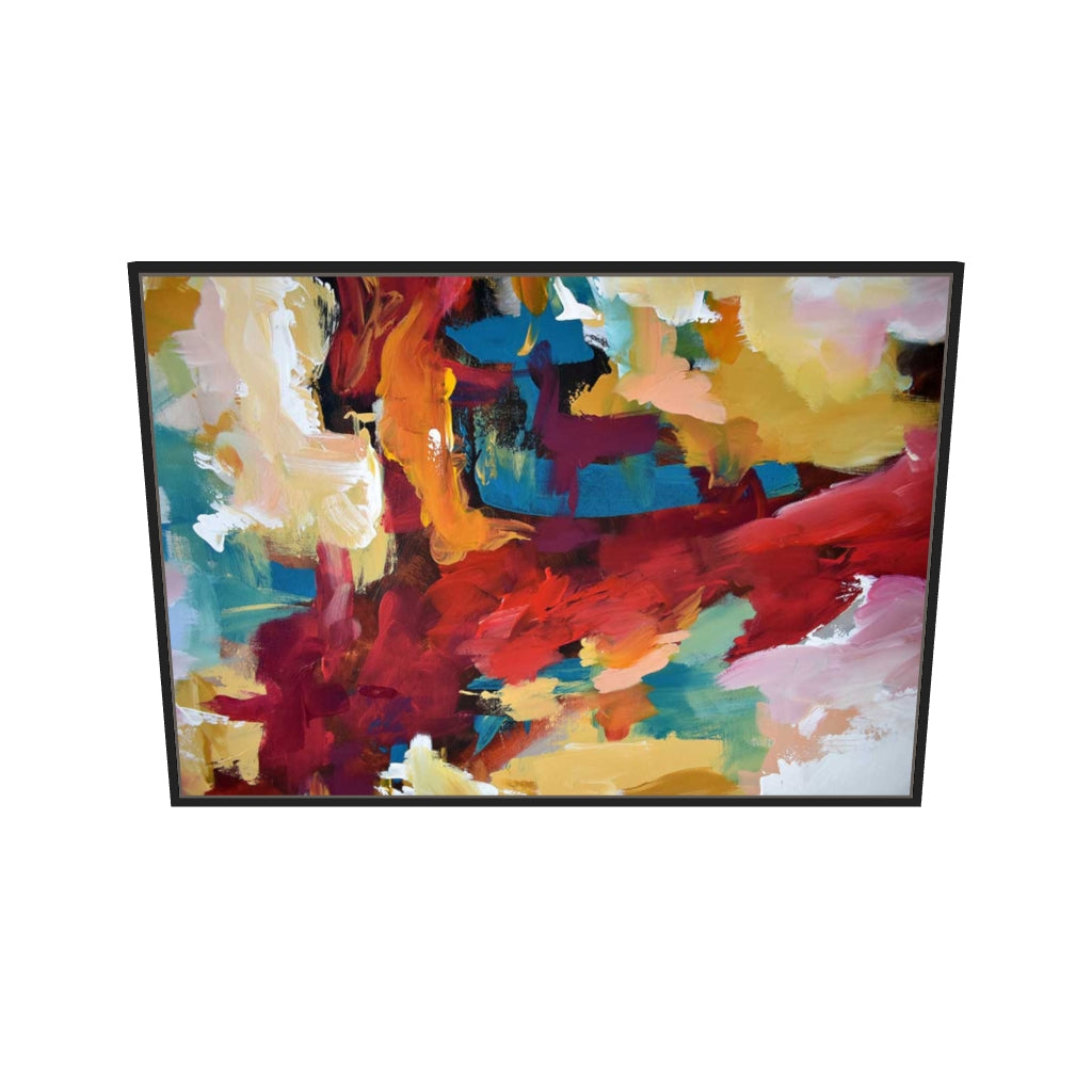 [ah-ar-v1:c2f6a68f418ec0720e6a54ed] Abstract 416 Canvas Art — 70 x 100 cm, black frame (AR scale)