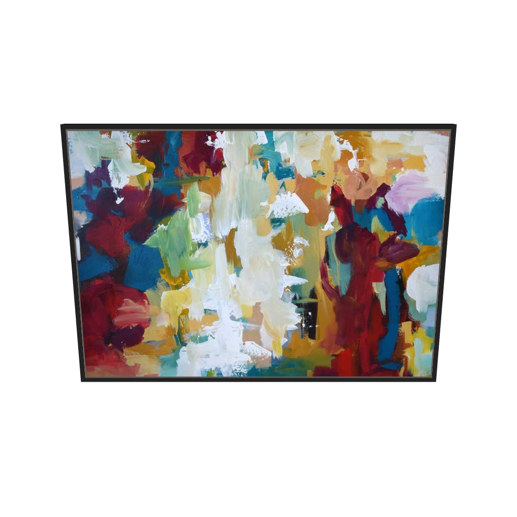 [ah-ar-v1:be70fde80e417a9145ba5d33] Abstract 419 Canvas Art — 70 x 100 cm, black frame (AR scale)