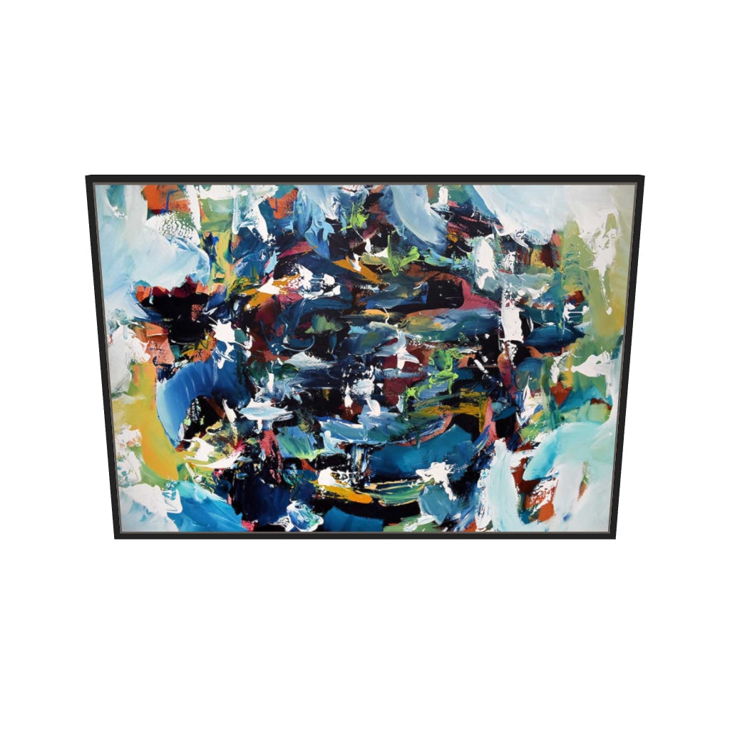 [ah-ar-v1:c37413cc53444ea81466eec6] Abstract 431 Canvas Art — 70 x 100 cm, black frame (AR scale)