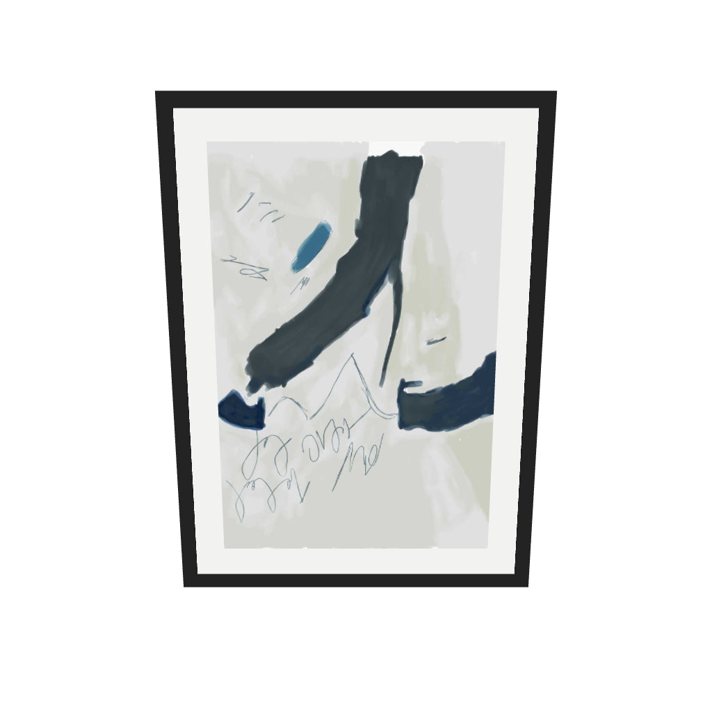 [ah-ar-v1:16329ddc7708ed5cca3c7001] Abstract Illustration Art Print — 50 x 70 cm, black frame (AR scale)