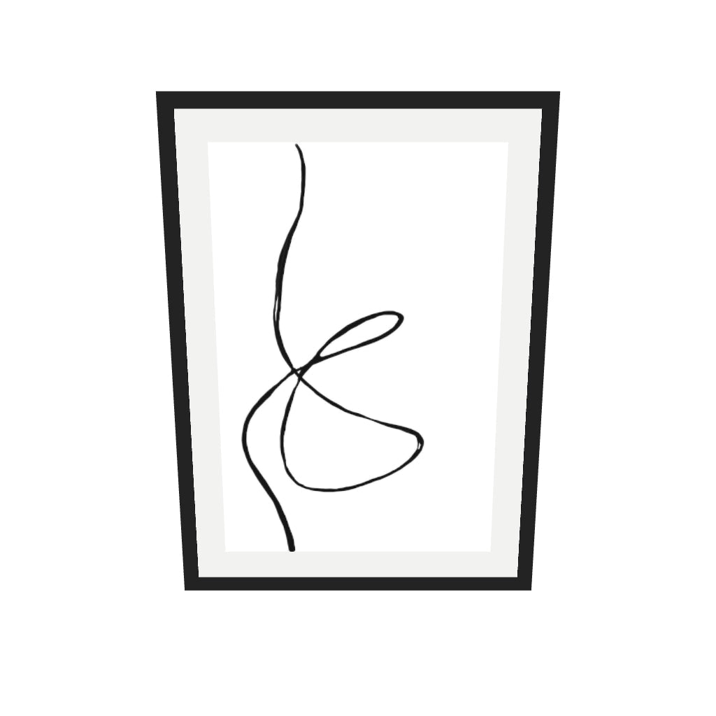 [ah-ar-v1:3ec4484929c63141f0edcf3a] Modern Line Drawing Art Print — 50 x 70 cm, black frame (AR scale)