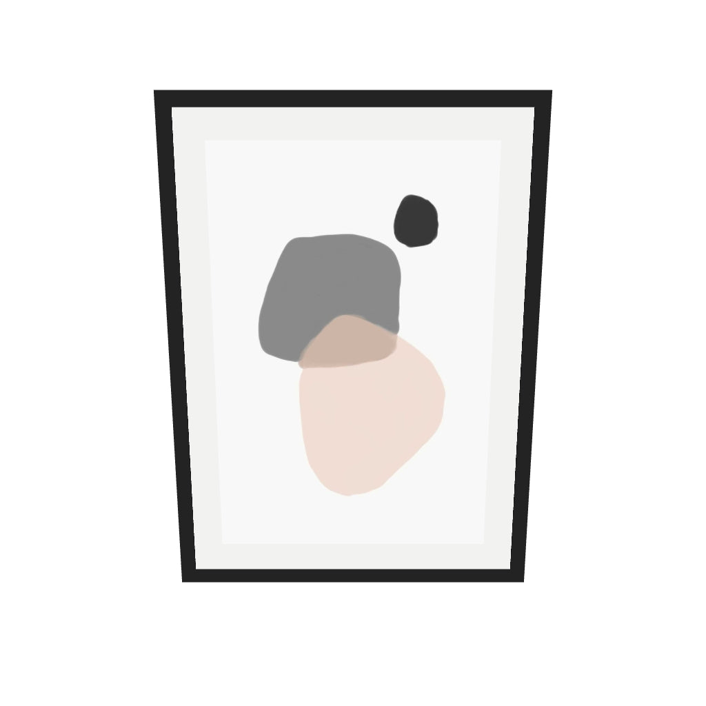 [ah-ar-v1:33b9ceb400885220d5839cfb] Minimal Abstract Shapes Art Print — 50 x 70 cm, black frame (AR scale)