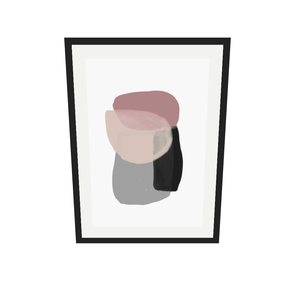 [ah-ar-v1:b3c025d859bd58e424aa4769] Minimal Abstract Shapes 5 Art Print — 50 x 70 cm, black frame (AR scale)