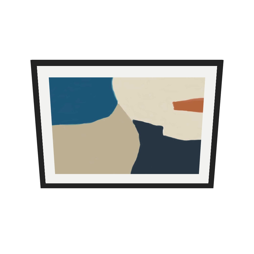 [ah-ar-v1:acb5fcf3a651a21691d43df3] Abstract Colour Illustration Art Print — 50 x 70 cm, black frame (AR scale)