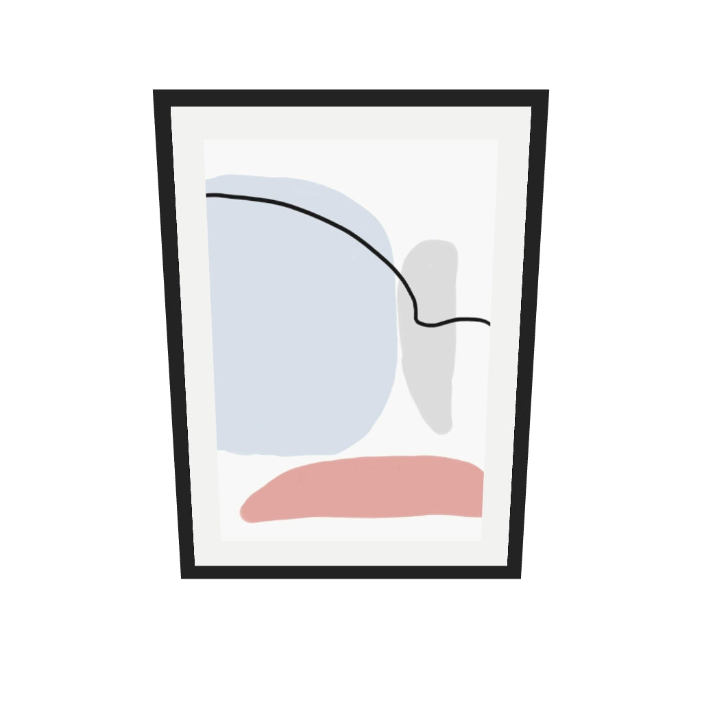[ah-ar-v1:8bca27f1318b38ff72d075b9] Soft Pastel Illustration Art Print — 50 x 70 cm, black frame (AR scale)