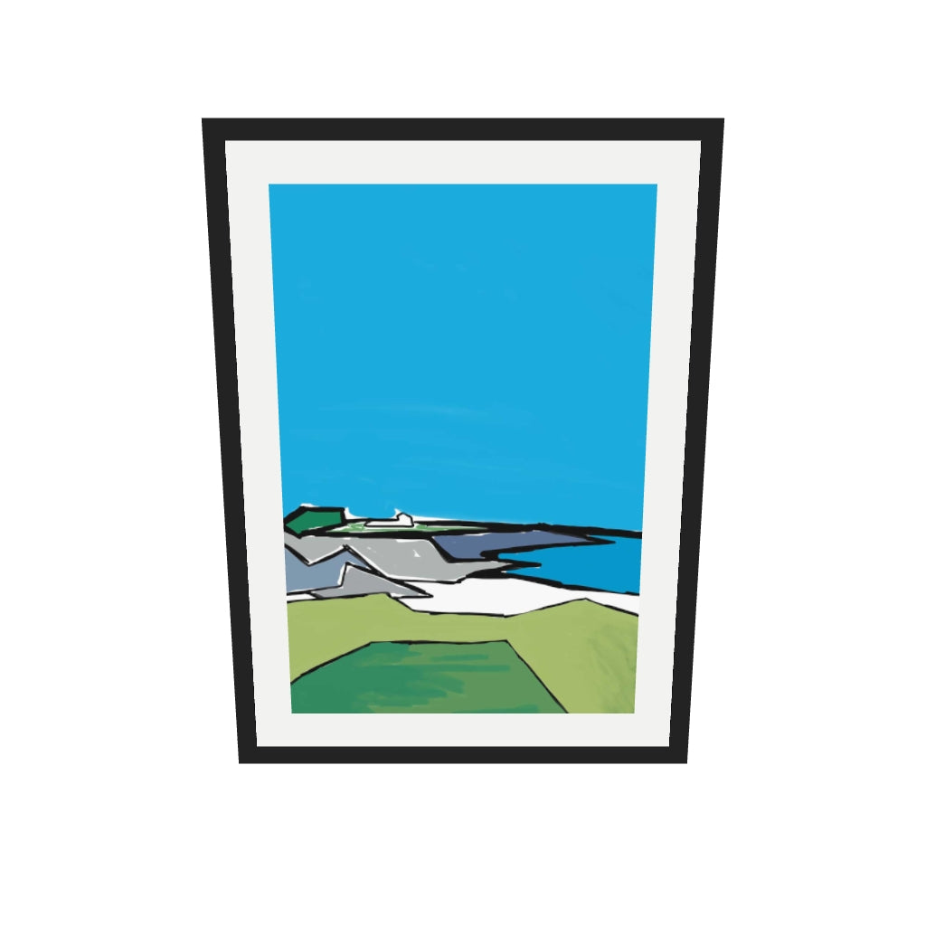 [ah-ar-v1:317bd96793349fbe52a0a5d1] Nature Illustration Art Print — 50 x 70 cm, black frame (AR scale)