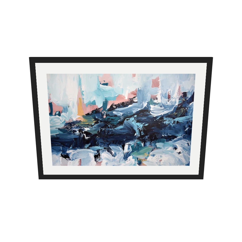 [ah-ar-v1:95d2f6f8faa6f8adcf390eb7] Abstract 442 Art Print — 50 x 70 cm, black frame (AR scale)