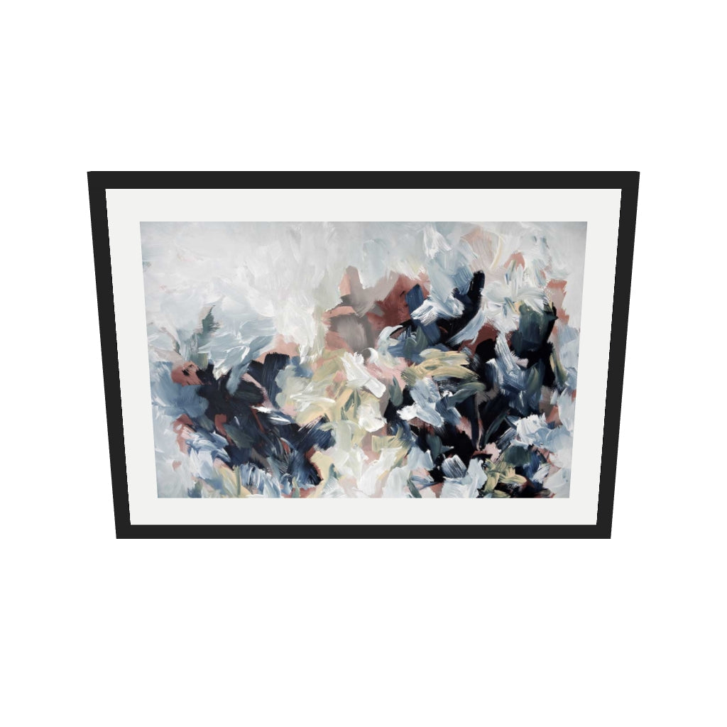 [ah-ar-v1:7e3a4b761ff83e10b46c02e2] Abstract 449 Art Print — 50 x 70 cm, black frame (AR scale)