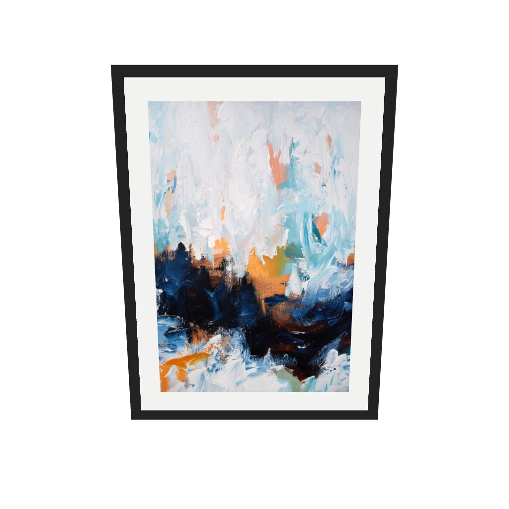 [ah-ar-v1:3d4b6dc5afac355af2dfce7d] Abstract 453 Art Print — 50 x 70 cm, black frame (AR scale)