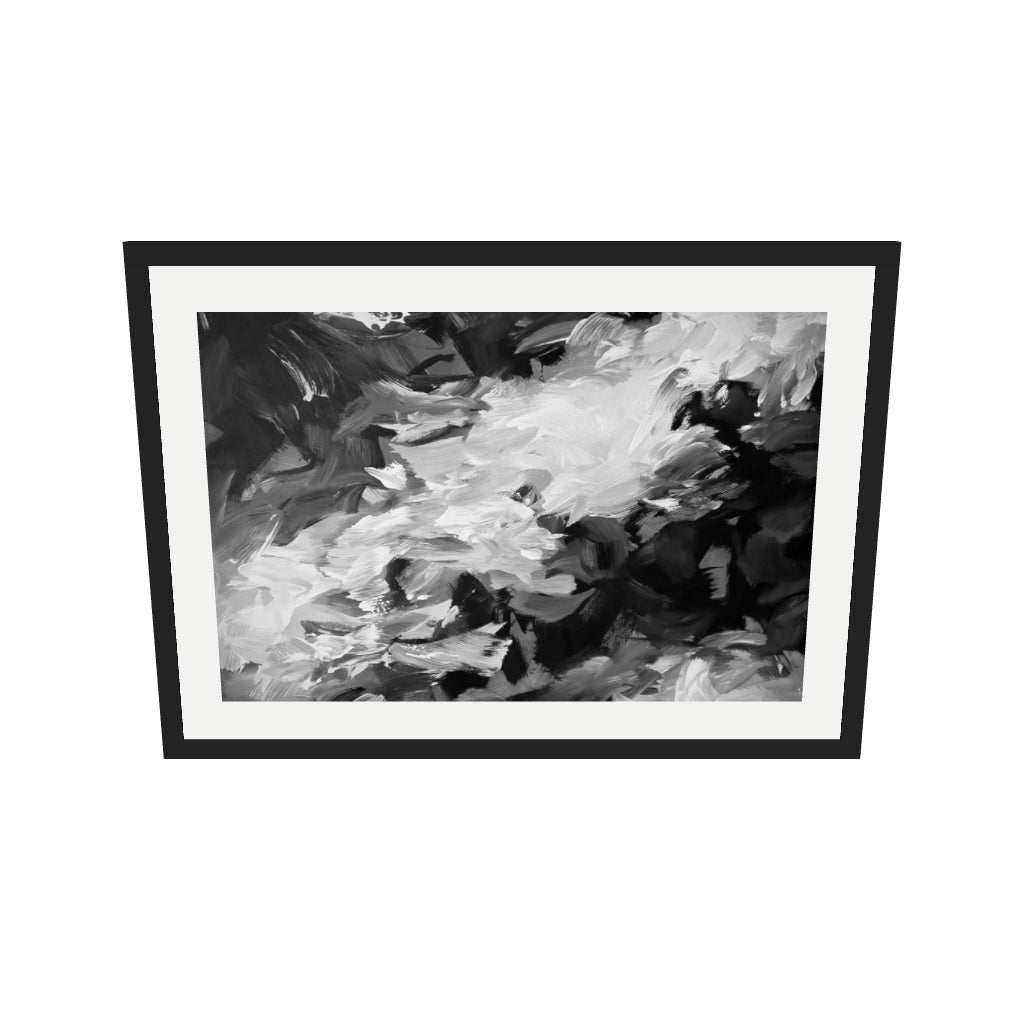 [ah-ar-v1:af03a5a10d7835ac69dd9df7] Abstract 463 Art Print — 50 x 70 cm, black frame (AR scale)