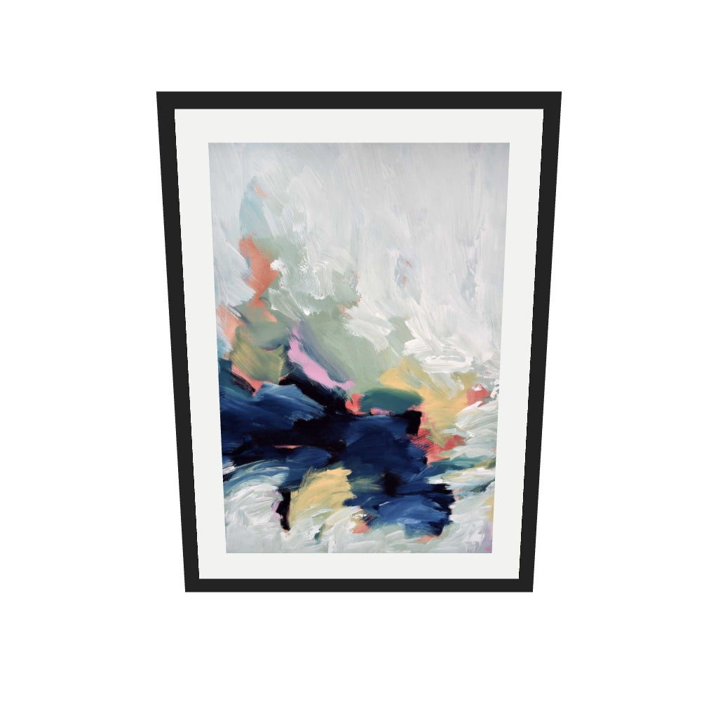 [ah-ar-v1:70ef23cb4efaed9fa017ca02] Abstract 466 Art Print — 50 x 70 cm, black frame (AR scale)