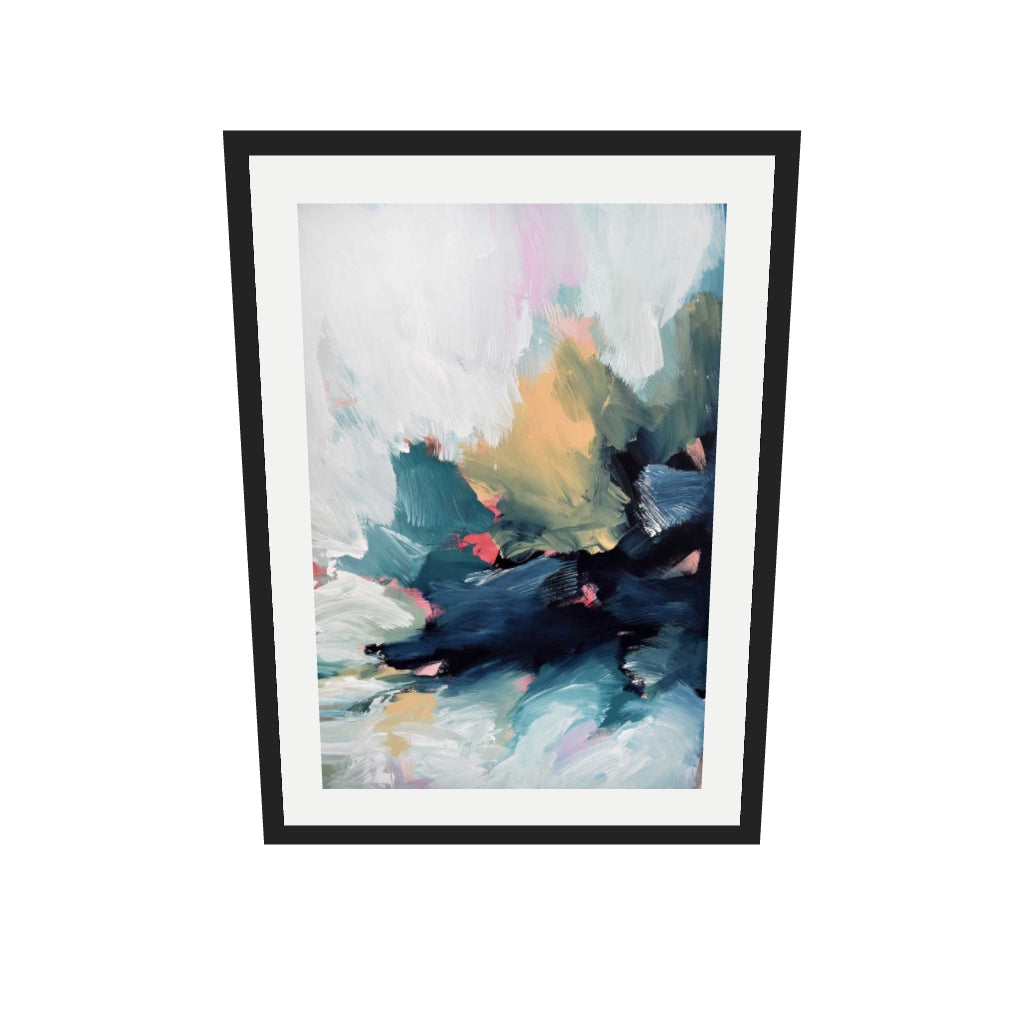 [ah-ar-v1:9d883fab8366a8b0bf1714b8] Abstract 467 Art Print — 50 x 70 cm, black frame (AR scale)