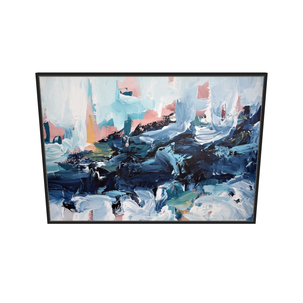 [ah-ar-v1:97615721aff7cf60e6806f35] Abstract 442 Canvas Art — 70 x 100 cm, black frame (AR scale)