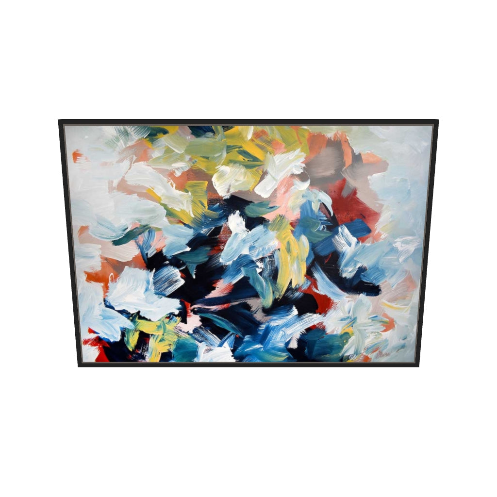[ah-ar-v1:fdc11ea8f4ea4e8f178bcdc4] Abstract 448 Canvas Art — 70 x 100 cm, black frame (AR scale)