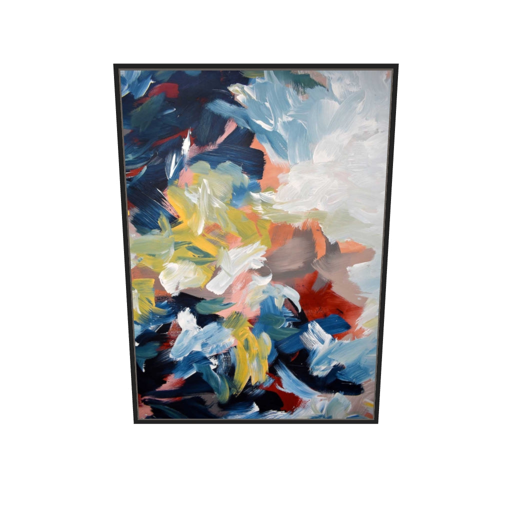 [ah-ar-v1:0f9fe158fc5aadc6a4d8f161] Abstract 450 Canvas Art — 70 x 100 cm, black frame (AR scale)
