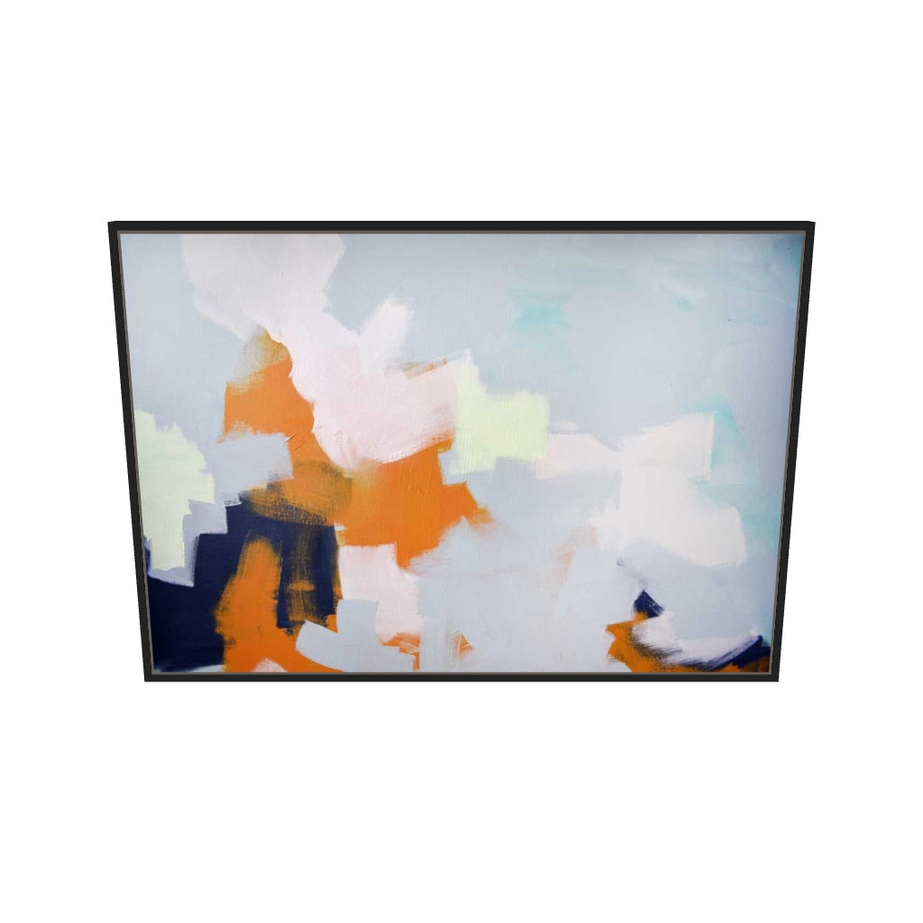 [ah-ar-v1:b66741a67c87d2049ef85021] Abstract Clouds Canvas Art — 70 x 100 cm, black frame (AR scale)