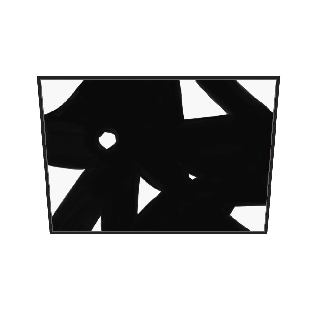[ah-ar-v1:5e223a0191ce2bf59f8fbd7e] Black & White Abstract Canvas Art — 70 x 100 cm, black frame (AR scale)