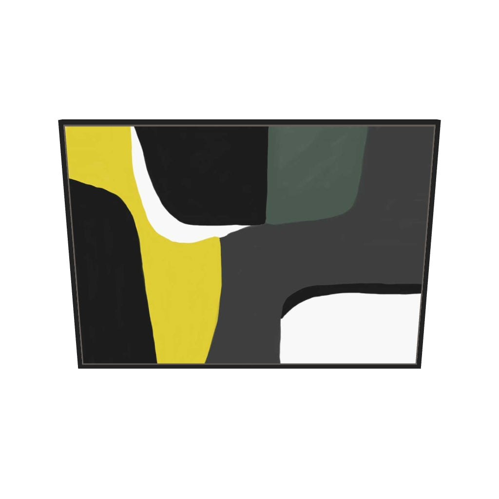 [ah-ar-v1:baec08fef41029776569f847] Grey Abstract Design Canvas Art — 70 x 100 cm, black frame (AR scale)