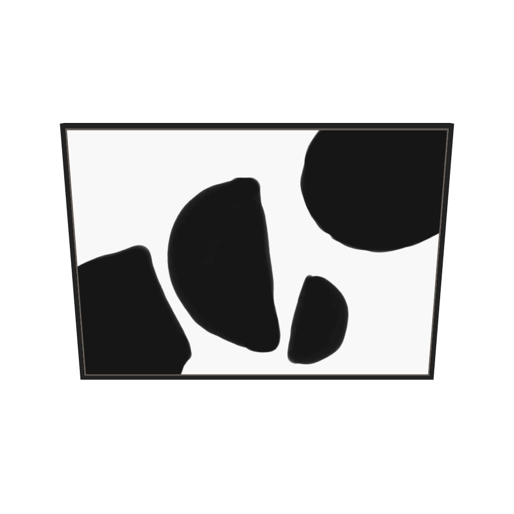[ah-ar-v1:1ef0ab2135828c2a7cd0d135] Black & White Shapes Canvas Art — 70 x 100 cm, black frame (AR scale)