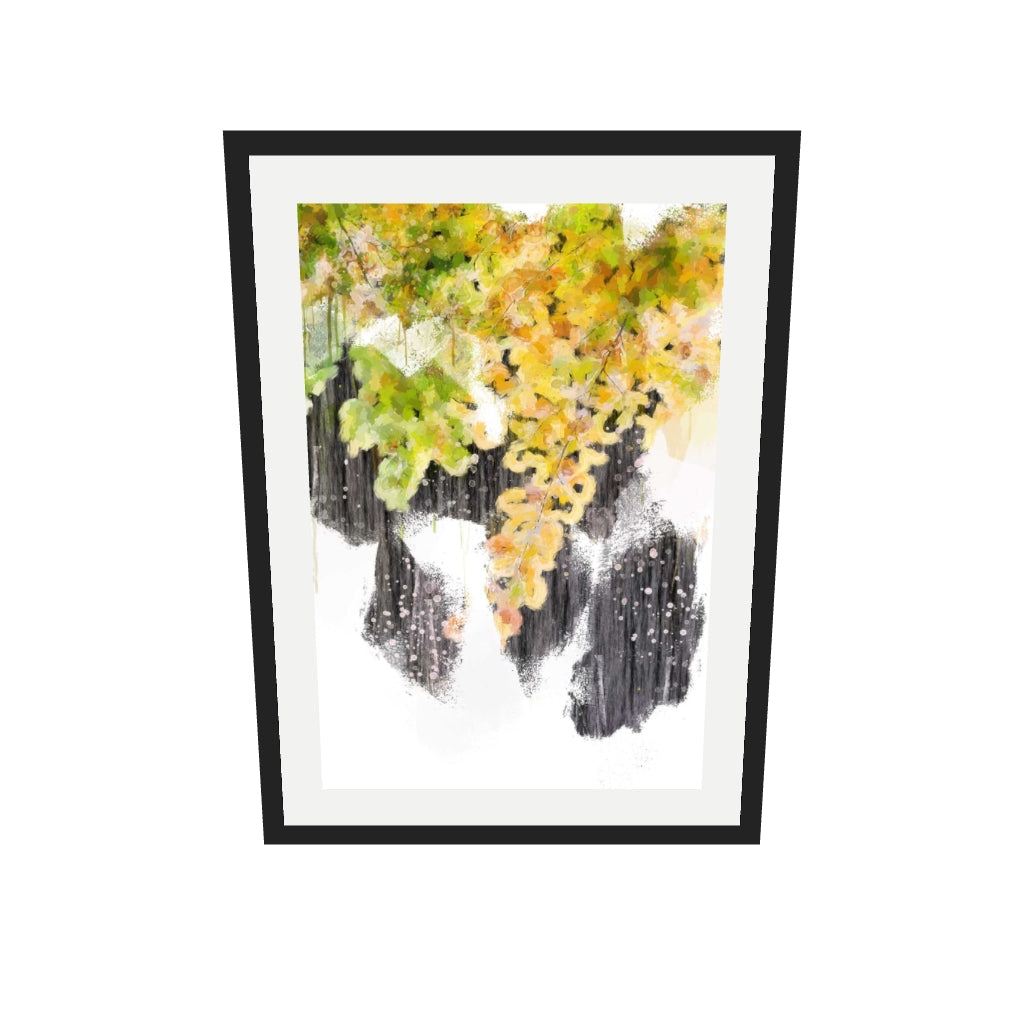 [ah-ar-v1:d82ad4644618bc7217764859] Japanese Botanical Art Print — 50 x 70 cm, black frame (AR scale)