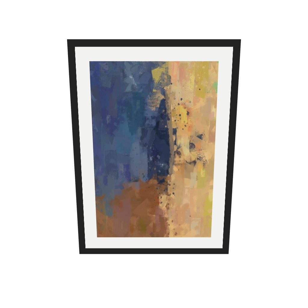 [ah-ar-v1:ab3af5f4064b6a1c0e194676] Desert Sands Abstract Art Print — 50 x 70 cm, black frame (AR scale)