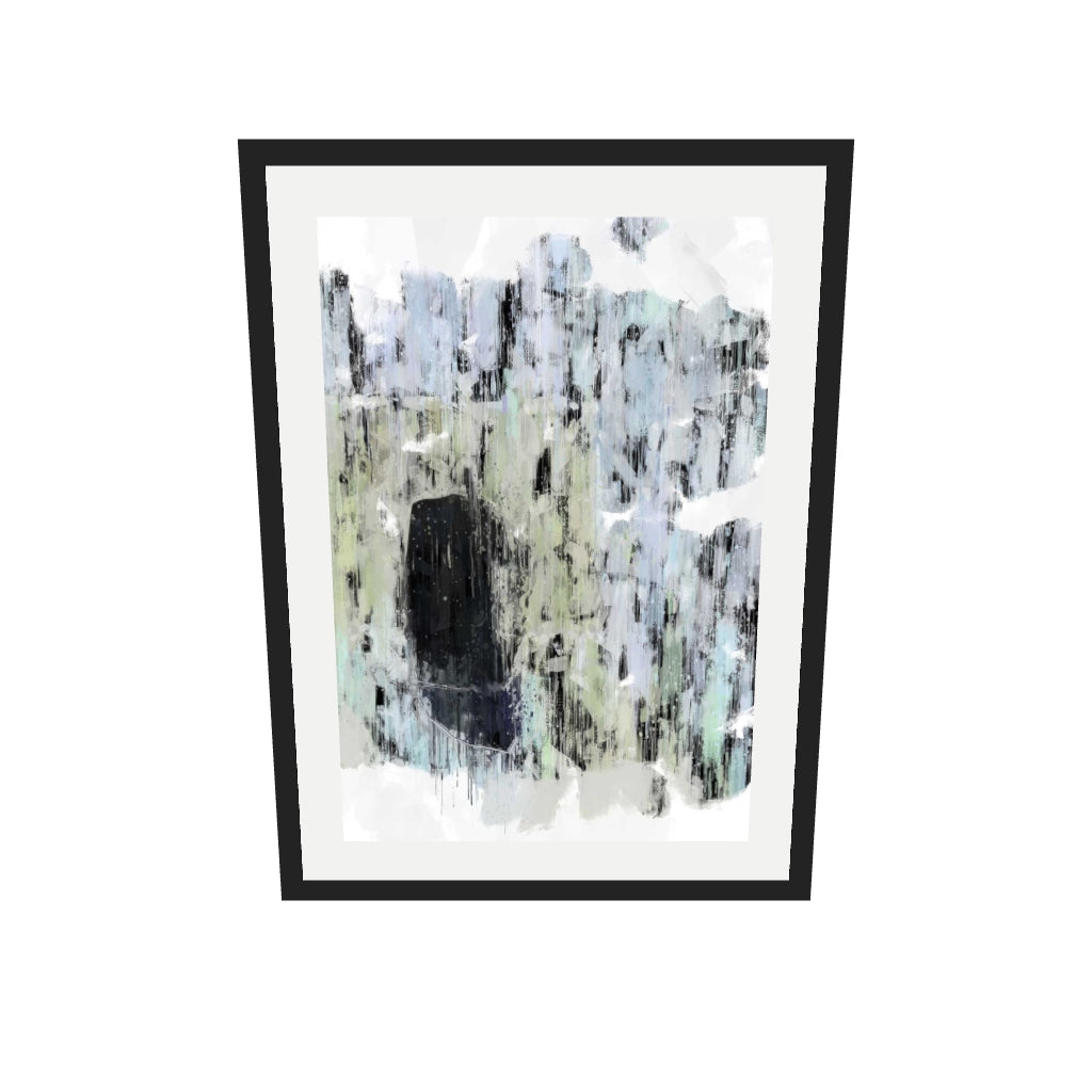 [ah-ar-v1:380fa48e44d1dc1f2f0326e4] Black Abstract Texture Art Print — 50 x 70 cm, black frame (AR scale)