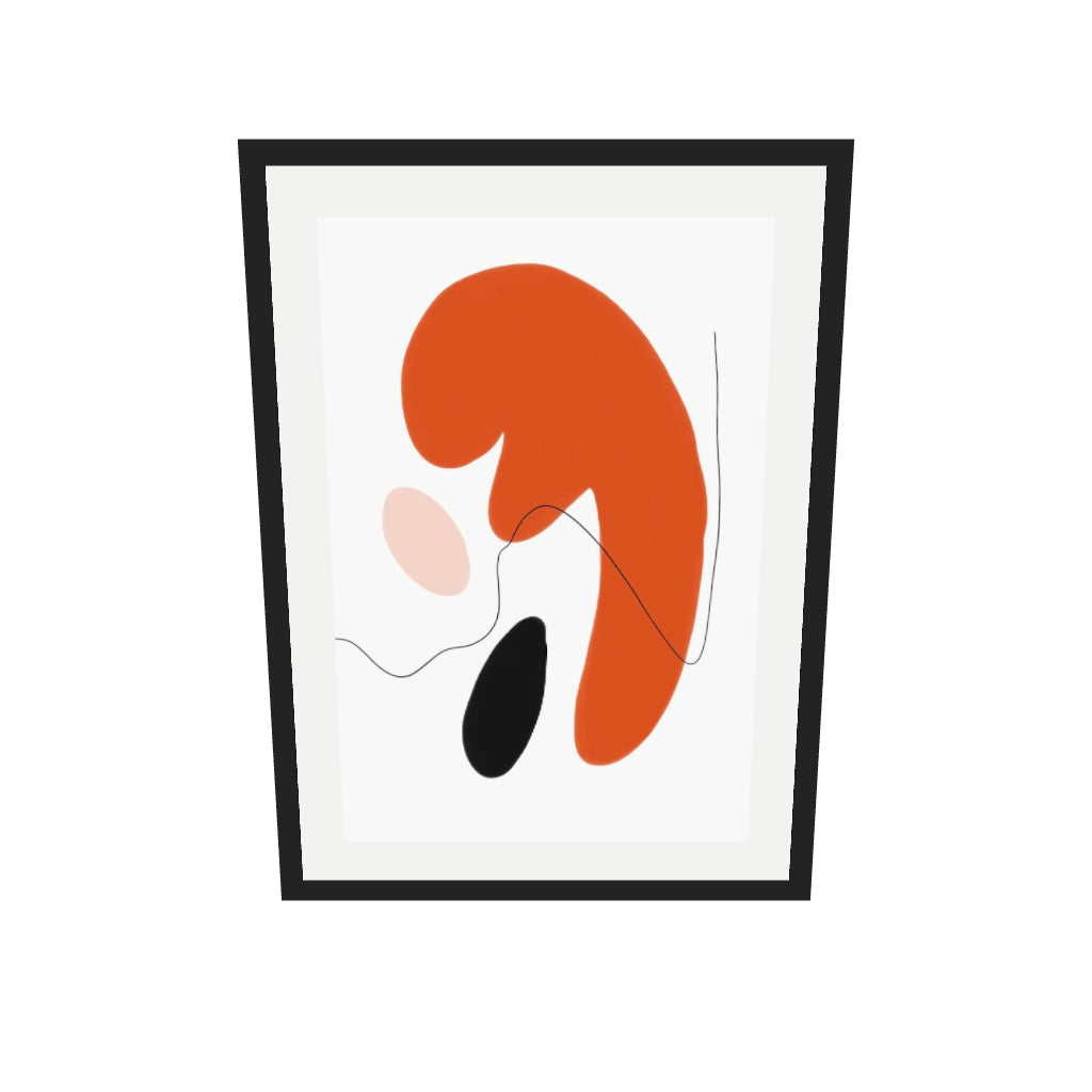 [ah-ar-v1:3bdfc0627843e0ae74a1ed02] Abstract Shapes Texture Art Print — 50 x 70 cm, black frame (AR scale)