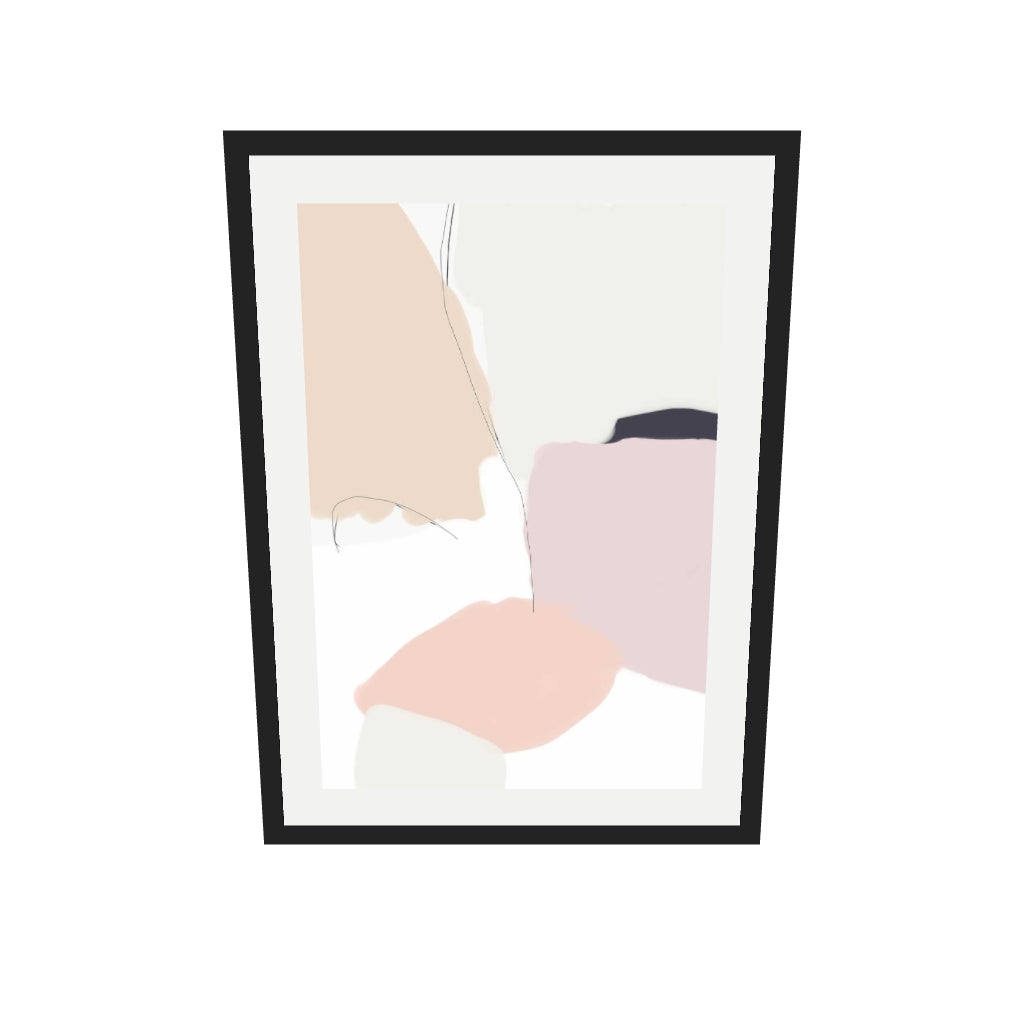 [ah-ar-v1:31b860d6bf7663259cee742e] Bright Abstract Shapes Art Print — 50 x 70 cm, black frame (AR scale)