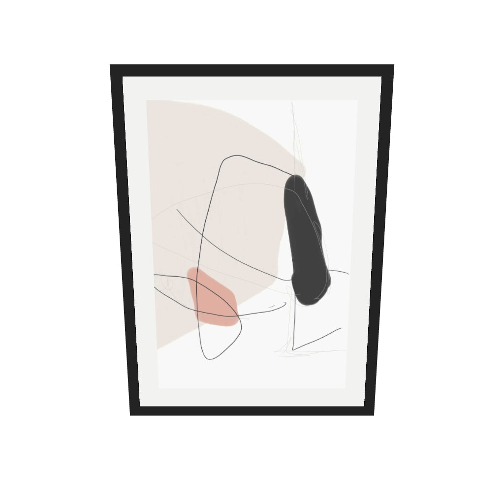 [ah-ar-v1:61ca93f674795367950edc0e] Contemporary Shapes Art Print — 50 x 70 cm, black frame (AR scale)