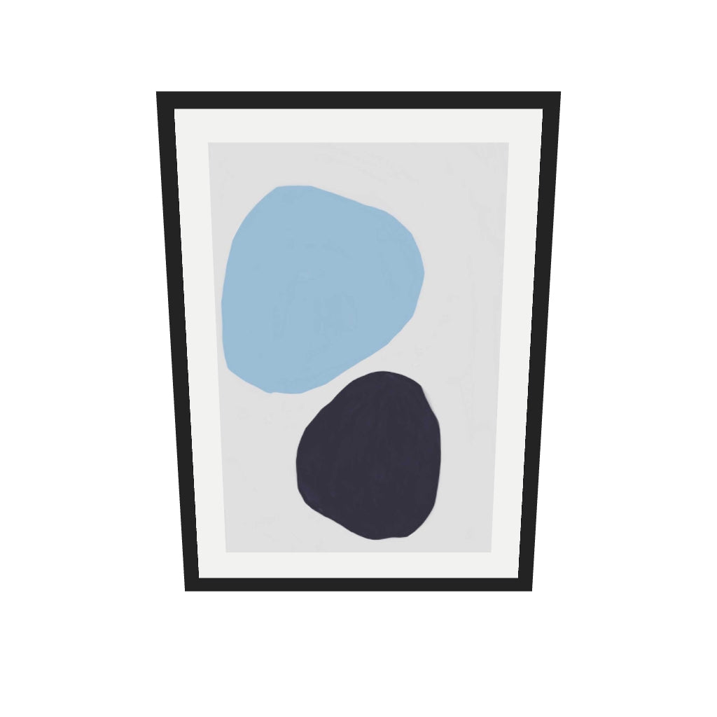 [ah-ar-v1:572861283d8673ad03daf730] Abstract Stone Shapes Art Print — 50 x 70 cm, black frame (AR scale)