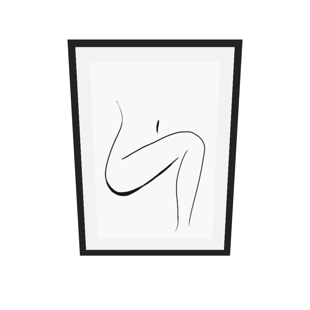 [ah-ar-v1:9427f62bab3735ff4e55fe50] Minimal Leg Line Art Print — 50 x 70 cm, black frame (AR scale)