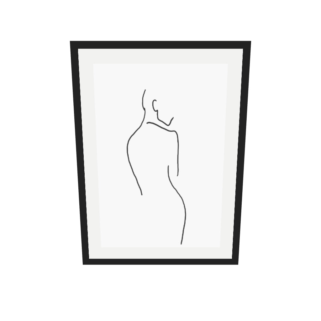 [ah-ar-v1:e2d43bb0678bedd78f9b5879] Figure Line Art Print — 50 x 70 cm, black frame (AR scale)