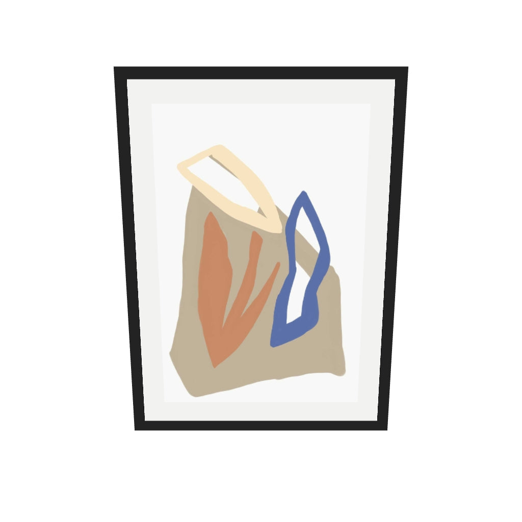 [ah-ar-v1:6ff7256de3eecfa0ff852bd5] Organic Botanical Shapes Art Print — 50 x 70 cm, black frame (AR scale)