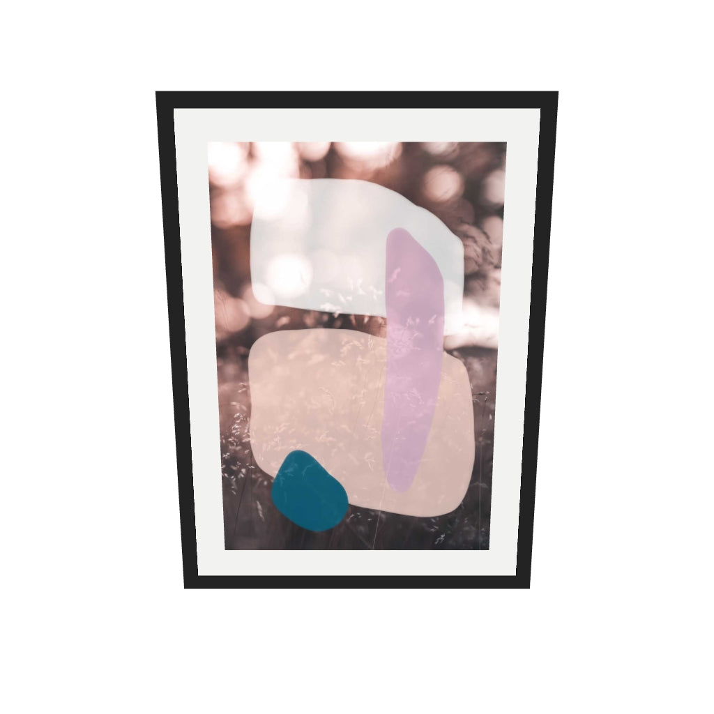 [ah-ar-v1:eff0dd1390d4ef814858facc] Abstract Field With Colours Art Print — 50 x 70 cm, black frame (AR scale)