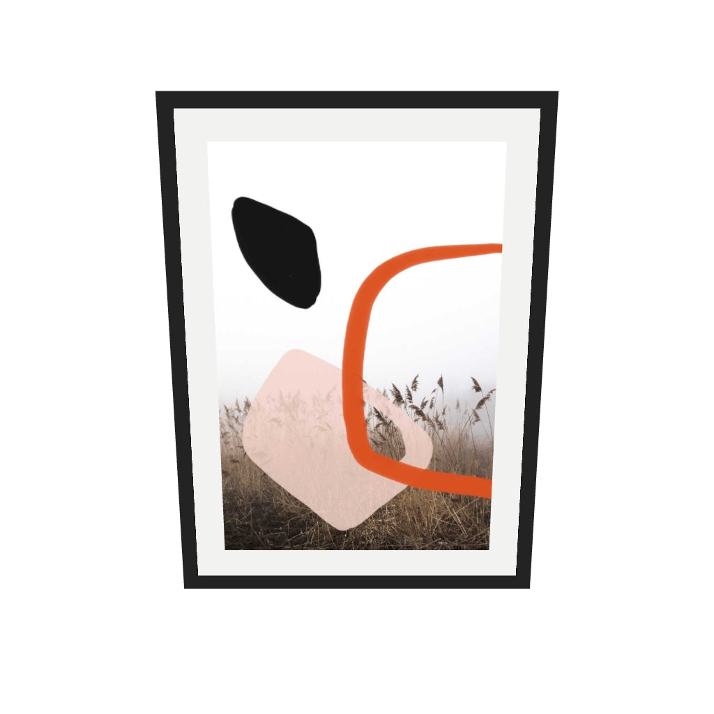 [ah-ar-v1:57d08f00054deb253df64734] Abstract Field With Colours 2 Art Print — 50 x 70 cm, black frame (AR scale)