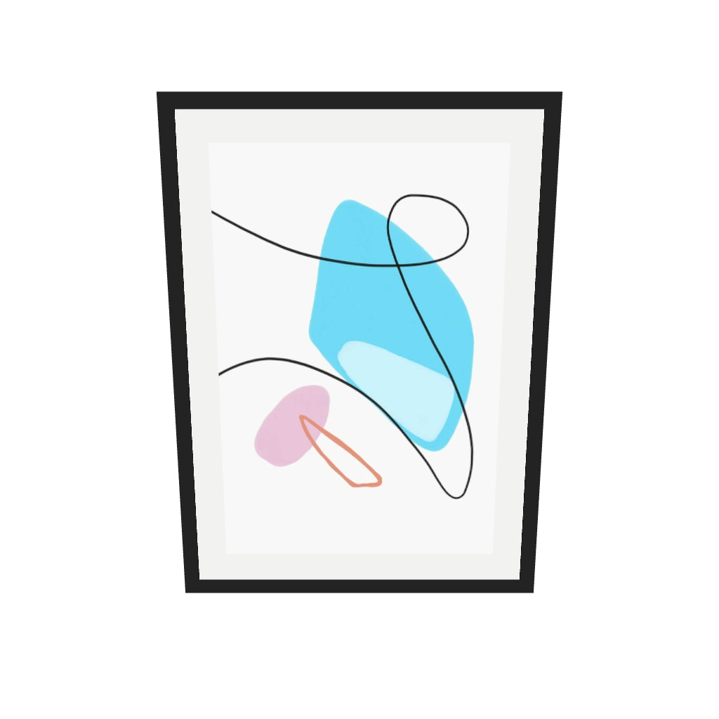 [ah-ar-v1:da42732cd447e0a022747491] Organic Shapes Art Print — 50 x 70 cm, black frame (AR scale)