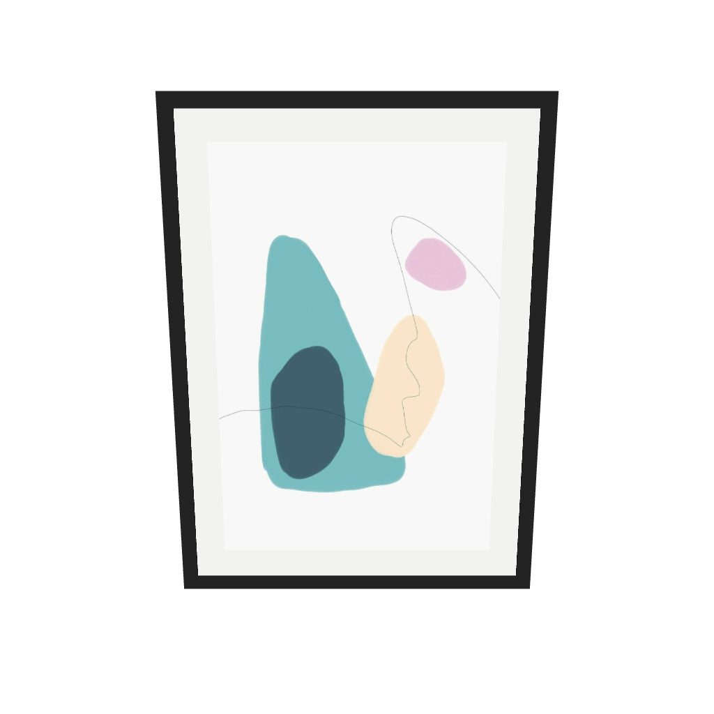 [ah-ar-v1:5f892e4c853ccb8ced1b1a78] Organic Illustration Art Print — 50 x 70 cm, black frame (AR scale)