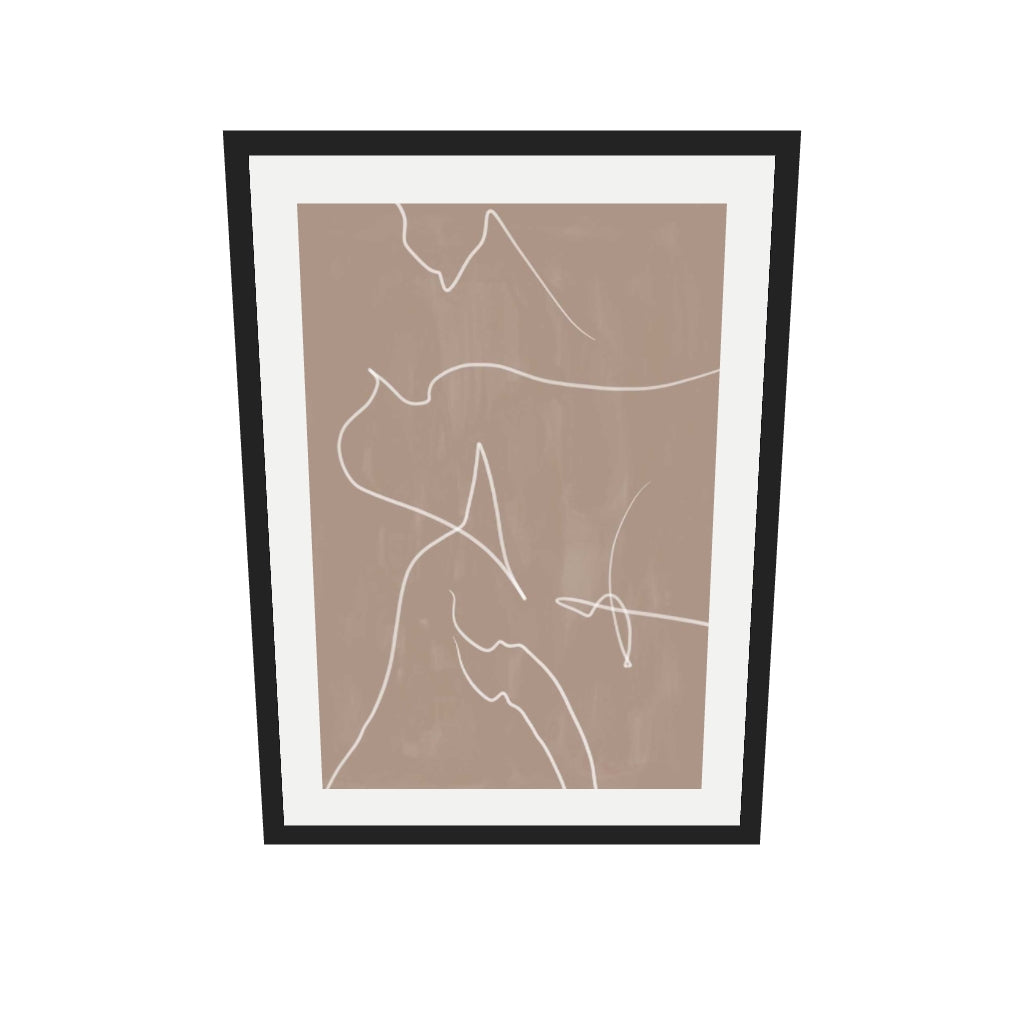 [ah-ar-v1:b9a1cd6daea0bd34f43a0718] Modern Abstract Lines Art Print — 50 x 70 cm, black frame (AR scale)