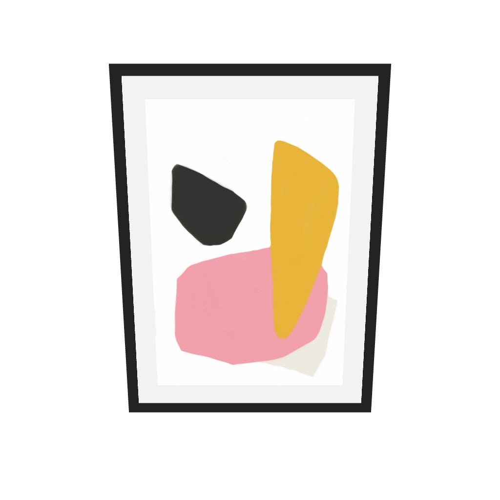 [ah-ar-v1:f81d19ff46ac81ca85bd26c3] Colourful Shapes Art Print — 50 x 70 cm, black frame (AR scale)