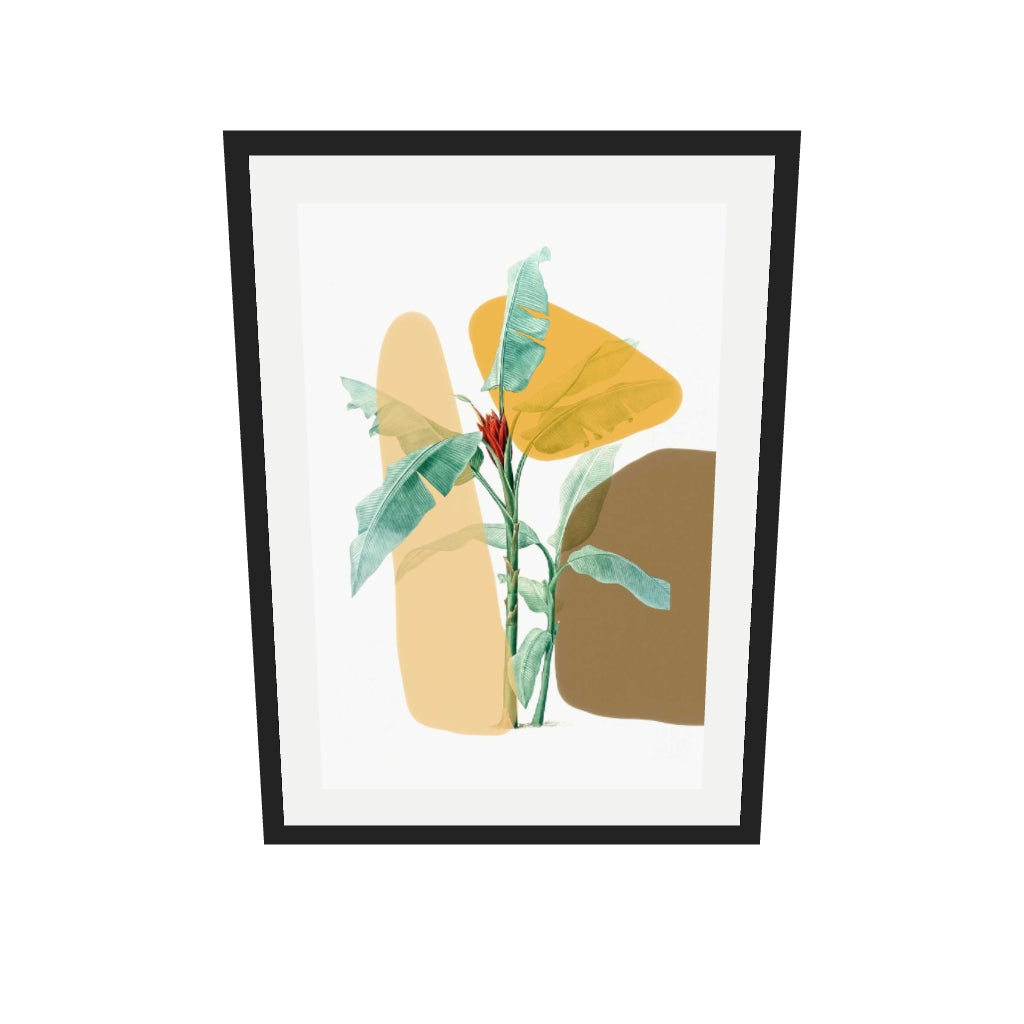 [ah-ar-v1:efa12c1e9e96dcfc243d153b] Modern Botanical Illustration Art Print — 50 x 70 cm, black frame (AR scale)