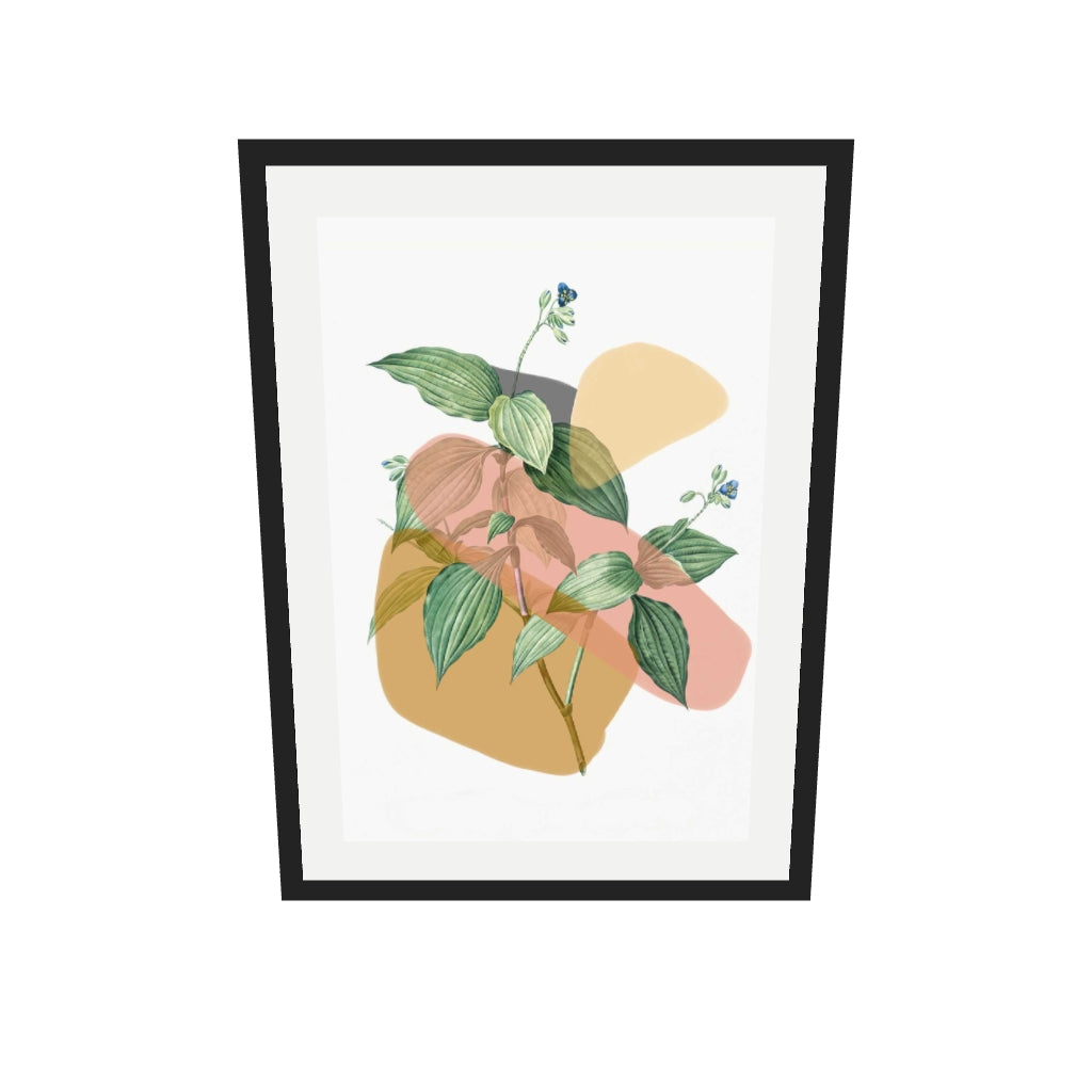 [ah-ar-v1:d5e9a4e0298fec4b0a766617] Botanical Vintage Terracotta Art Print — 50 x 70 cm, black frame (AR scale)