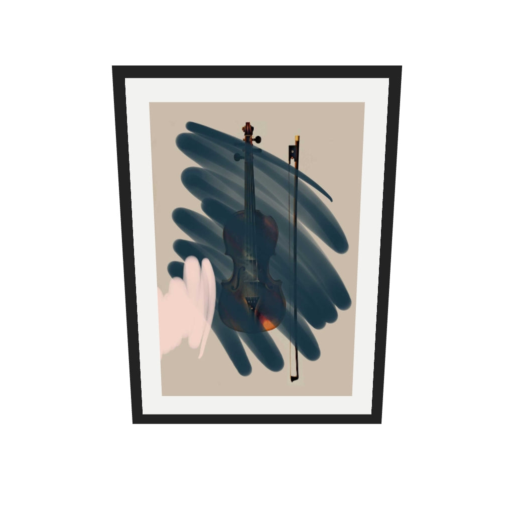 [ah-ar-v1:c8bdec1a2ca8c60924c1ed7d] Violin Contemporary Art Print — 50 x 70 cm, black frame (AR scale)