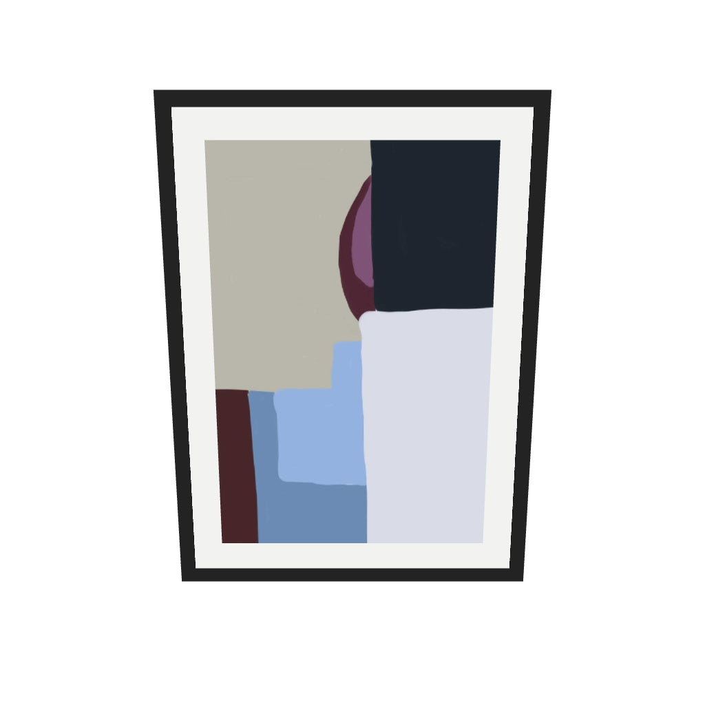 [ah-ar-v1:44dc5dc18057df527ac8f616] Abstract Geometry Art Print — 50 x 70 cm, black frame (AR scale)