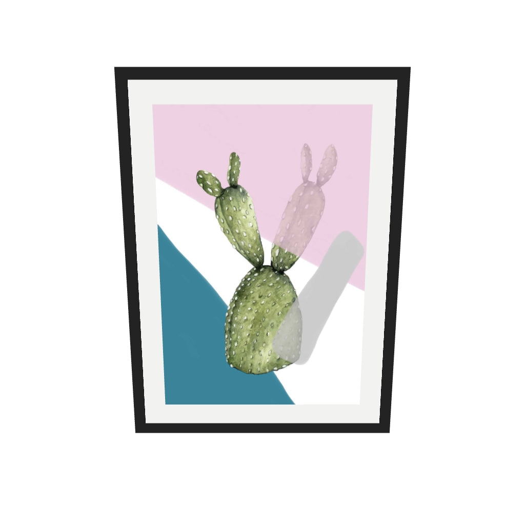 [ah-ar-v1:7f7290e6afdb078a74eed0fc] Cactus Contemporary Art Print — 50 x 70 cm, black frame (AR scale)