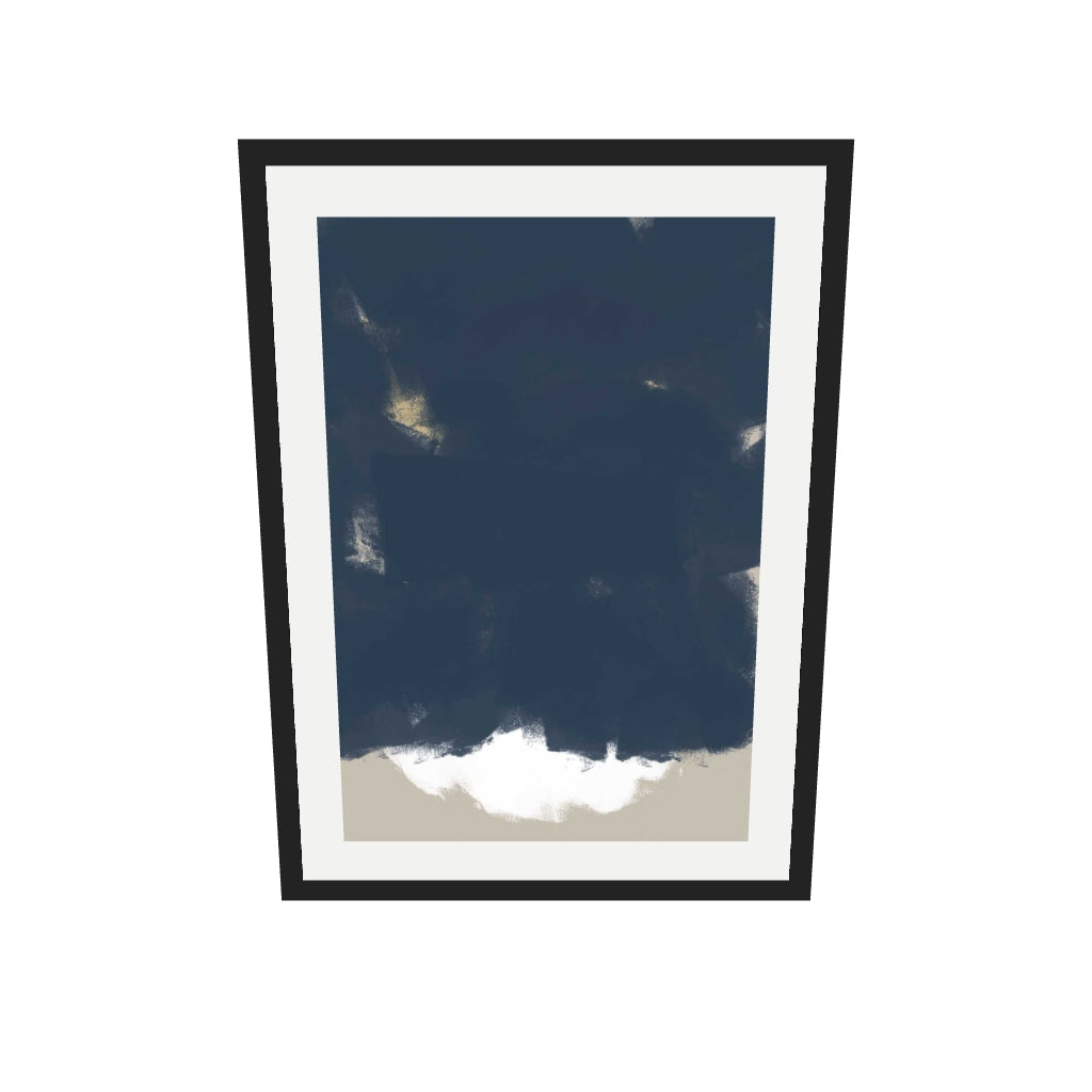 [ah-ar-v1:d919c1adbaf9b599a0472fd0] Brushed Navy Art Print — 50 x 70 cm, black frame (AR scale)