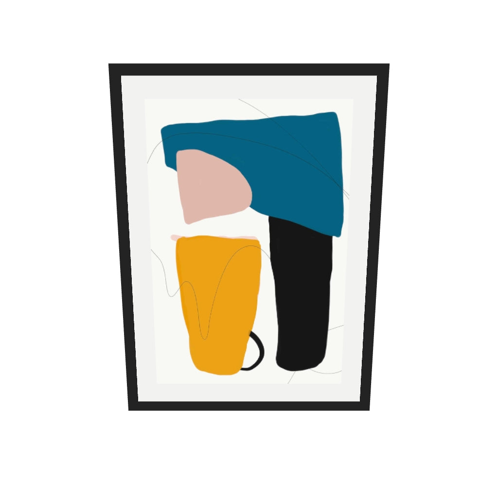 [ah-ar-v1:821470151219ff08c584b8bf] Mid Century Modern Art Print — 50 x 70 cm, black frame (AR scale)