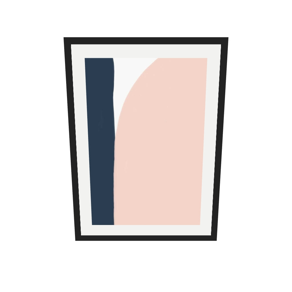 [ah-ar-v1:b2d171525caa1dd53c216967] Navy And Pink Art Print — 50 x 70 cm, black frame (AR scale)