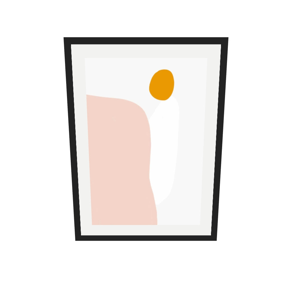 [ah-ar-v1:0c748278775b6df0168ef48e] Gouache Organic Shapes Art Print — 50 x 70 cm, black frame (AR scale)