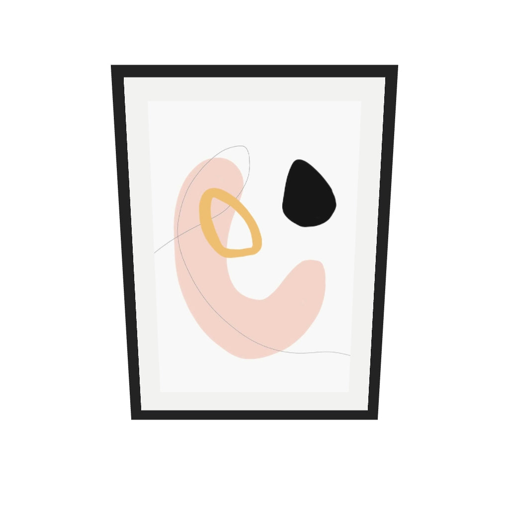 [ah-ar-v1:4e0295c92dcb82b2f56f18be] Organic Bean Shapes Art Print — 50 x 70 cm, black frame (AR scale)